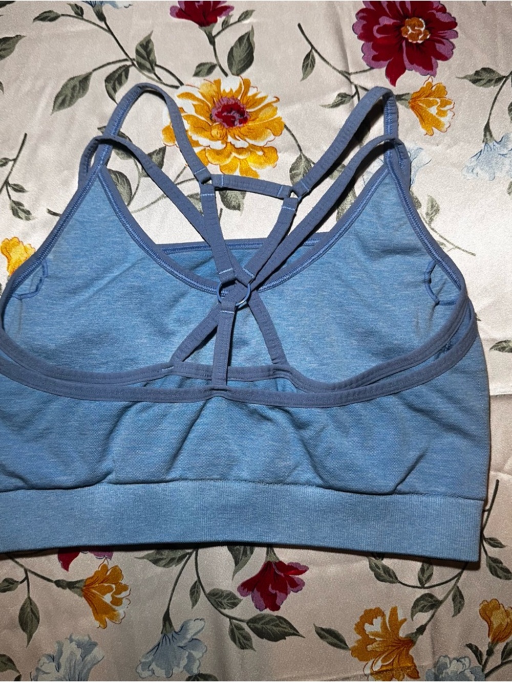 GYMSHARK ADAPT MARL SEAMLESS SET SPORTS BRA & LEGGING LIGHT BLUE SIZE LARGE - Picture 4 of 6